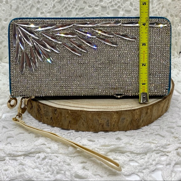 Rhinestone and Teal Clutch/Wristlet - Picture 8 of 8